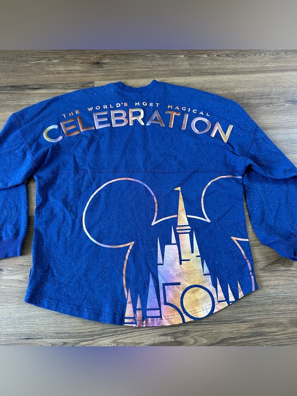 Disney World 50th Anniversary Magical Celebration Spirit Jersey Medium Glitter
